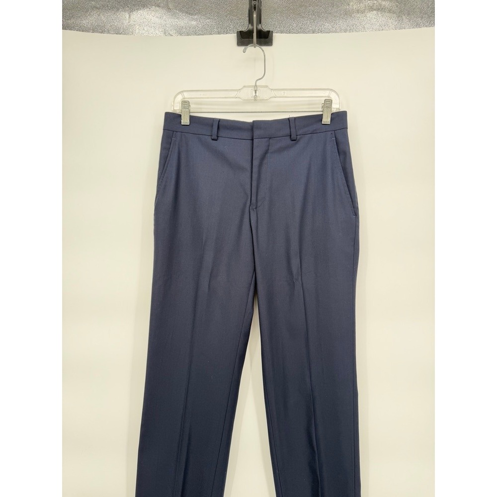 Kenneth Cole New York Dress Pants Navy Blue Slim Fit Basic Trousers 30x30 - Picture 3 of 8